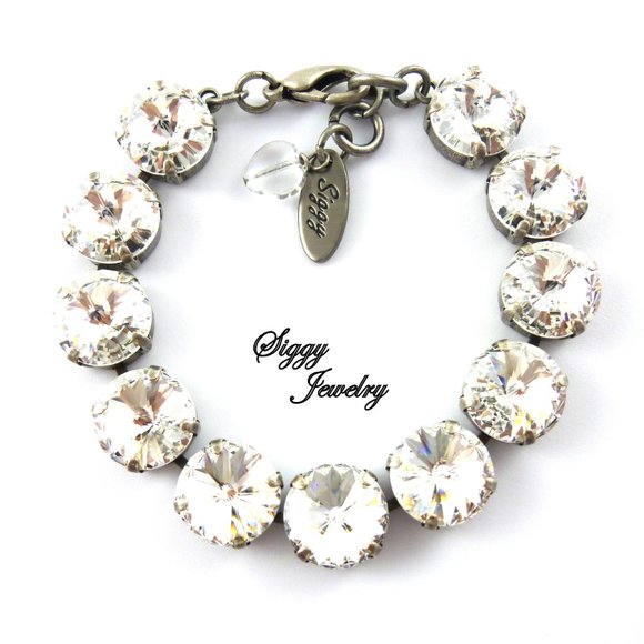 Swarovski Clear Crystal Chunky Rivoli Bracelet - Picture 3 of 10